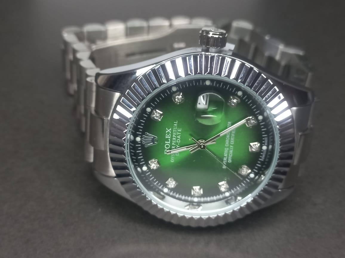 Two Tone Green /Silver Perpetual Date