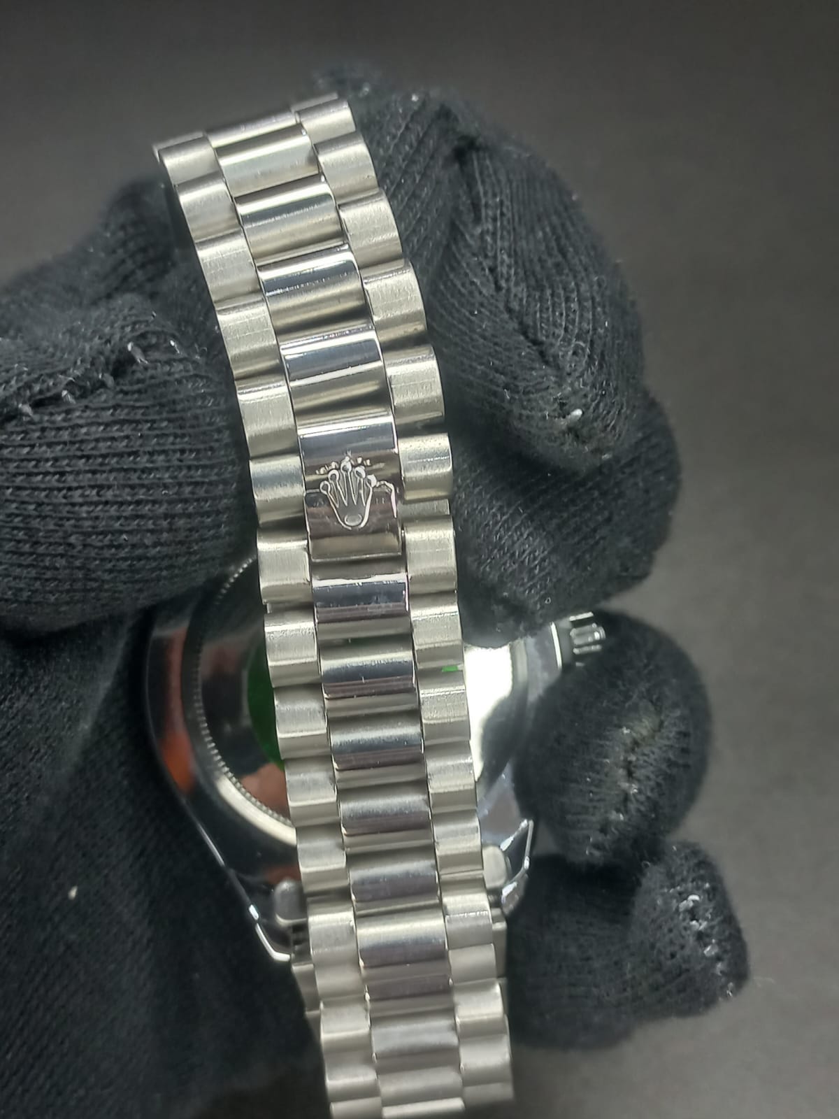 Two Tone Green /Silver Perpetual Date