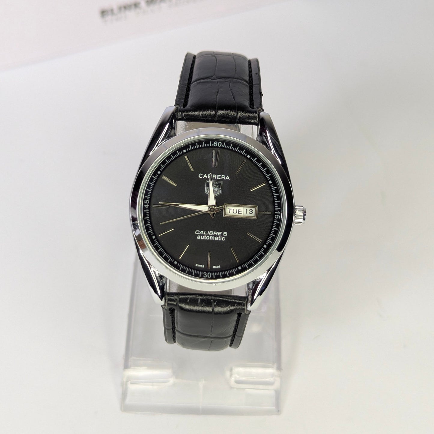 Leather Strap Men's Black Calibre 5 Watch