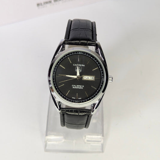 Leather Strap Men's Black Calibre 5 Watch